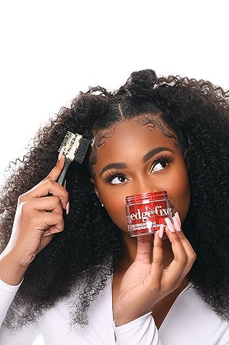 KISS Colors & Care 3-in-1 Professional Edge Styler Plus with Case - Slip-Free Rubber Grip, 100% Boar Bristles, Fine Tooth Comb, Pin Tail Tool, & Protective Case, Versatile & Ultra-Functional, Smooth & Sleek Styling - [color:Leopard]