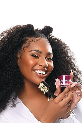 KISS Colors & Care 3-in-1 Professional Edge Styler Plus with Case - Slip-Free Rubber Grip, 100% Boar Bristles, Fine Tooth Comb, Pin Tail Tool, & Protective Case, Versatile & Ultra-Functional, Smooth & Sleek Styling - [color:Leopard]