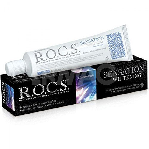 R.O.C.S Toothpaste "Sensation Brightening" 74ml. Fluoride Free.