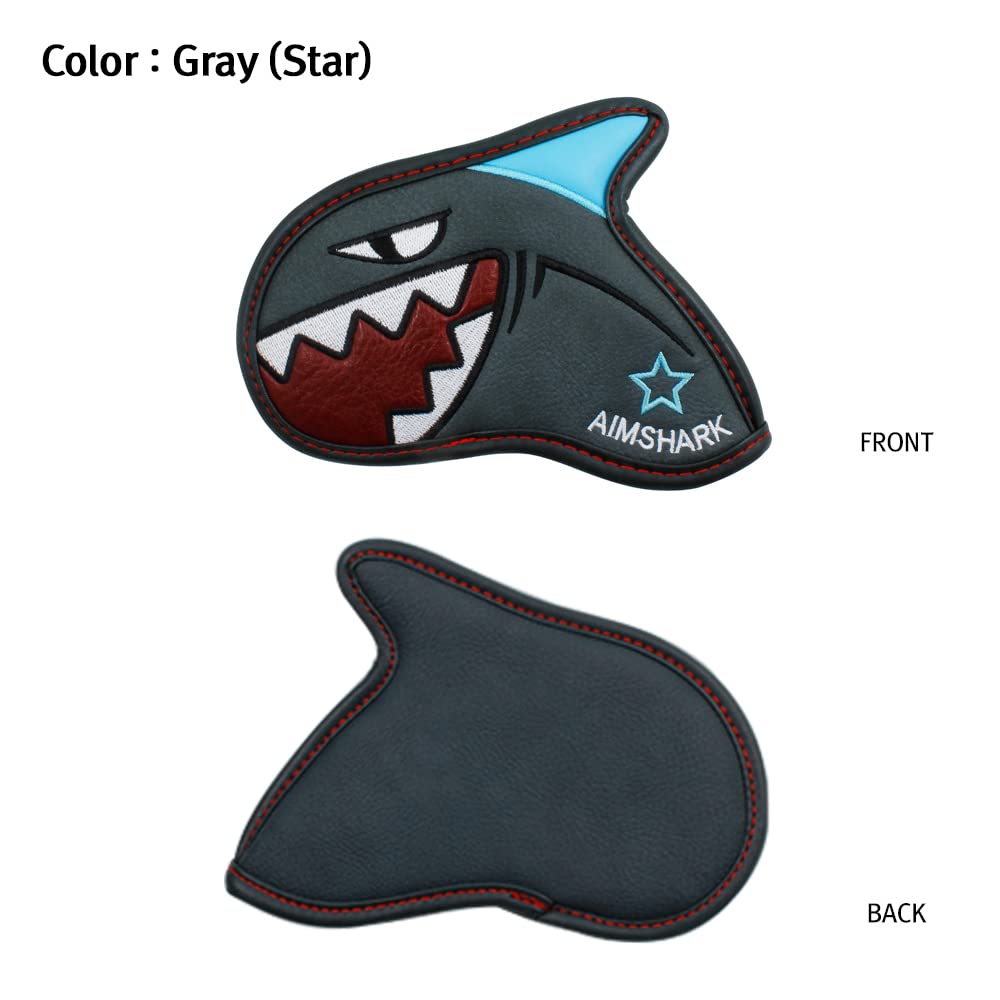 AIMSHARK Coloring Golf Iron Cover/1pcs/Golf Head Covers/Golf Club Covers/Wedge Cover (Black with Star Mark) - [color:Black with Star Mark ,White with Star Mark,Gray with Star Mark]
