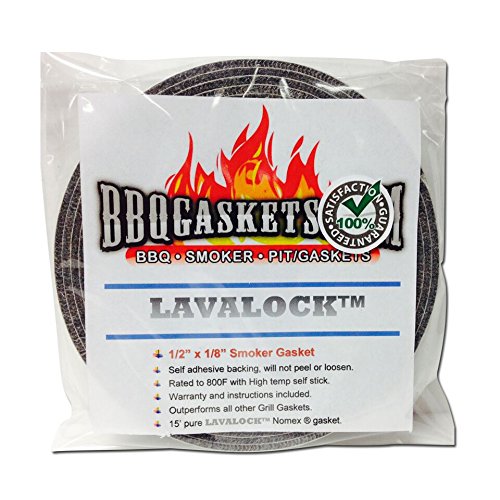 1/2" x 1/8" LavaLock High Temp BBQ Gasket Smoker Seal for Nomex Door Lid, Self Stick Grey - [size:1/2 in. x 1/8 in. x 14 ft,color:charcoal]