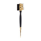 KISS Colors & Care 3-in-1 Professional Edge Styler Plus with Case - Slip-Free Rubber Grip, 100% Boar Bristles, Fine Tooth Comb, Pin Tail Tool, & Protective Case, Versatile & Ultra-Functional, Smooth & Sleek Styling - [color:Leopard]