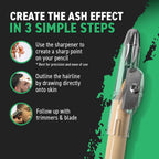 3PCS Tomb45 Precision Barber Pencil, Hairline Beard Trace Guide, Razor Trace with Sharpener - [size:1 Count (Pack of 3),color:White]