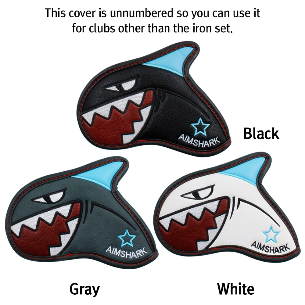 AIMSHARK Coloring Golf Iron Cover/1pcs/Golf Head Covers/Golf Club Covers/Wedge Cover (Black with Star Mark) - [color:Black with Star Mark ,White with Star Mark,Gray with Star Mark]