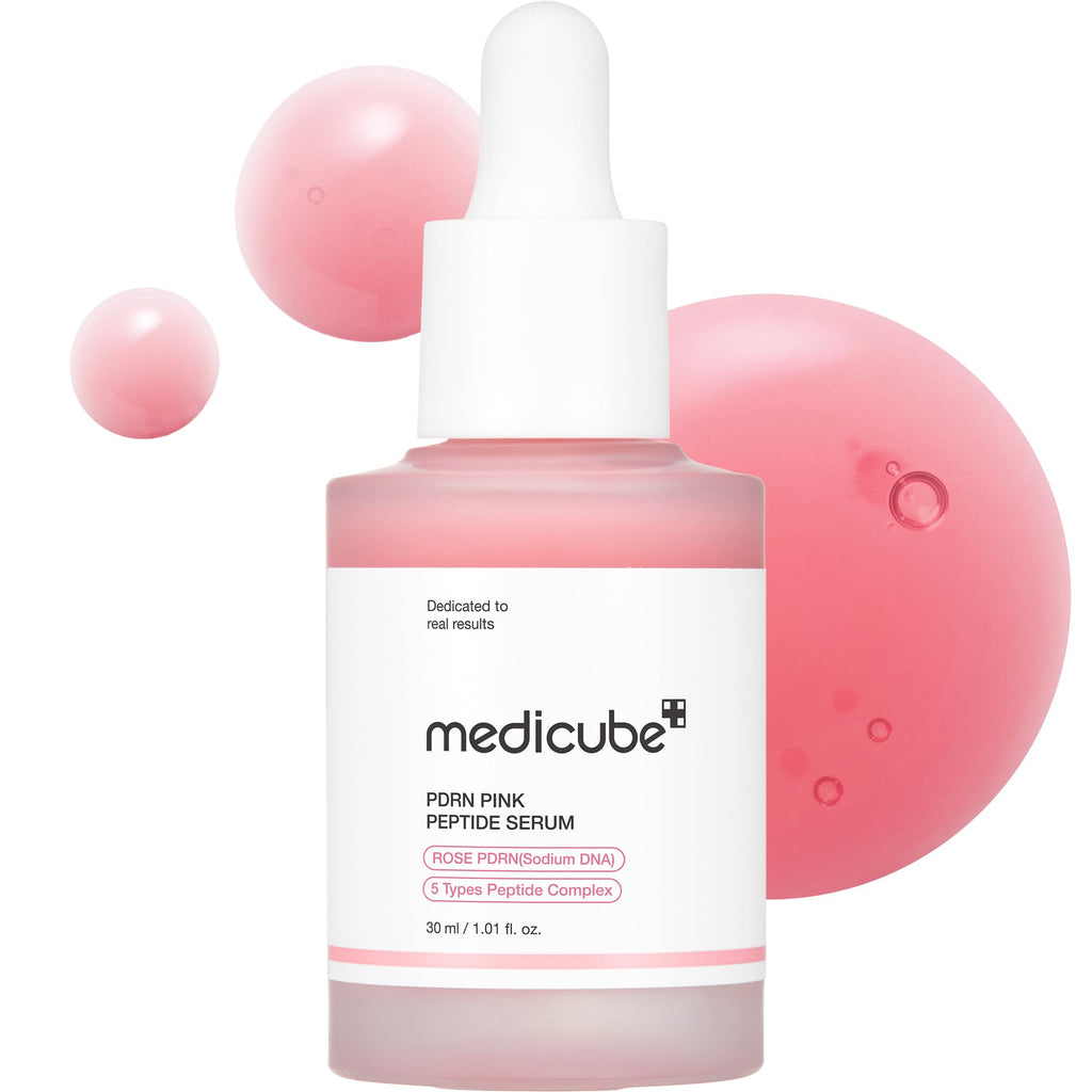 medicube PDRN Pink Peptide Serum, Pink glow serum, Peptide, Niacinamide, Hydrating & Moisturizing & Firming, Uneven Skin Tone, Korean Skincare | 1.01 fl.oz. (1.01 fl.oz., Rose PDRN (Vegan)) - [size:1.01 Fl Oz (Pack of 1)]
