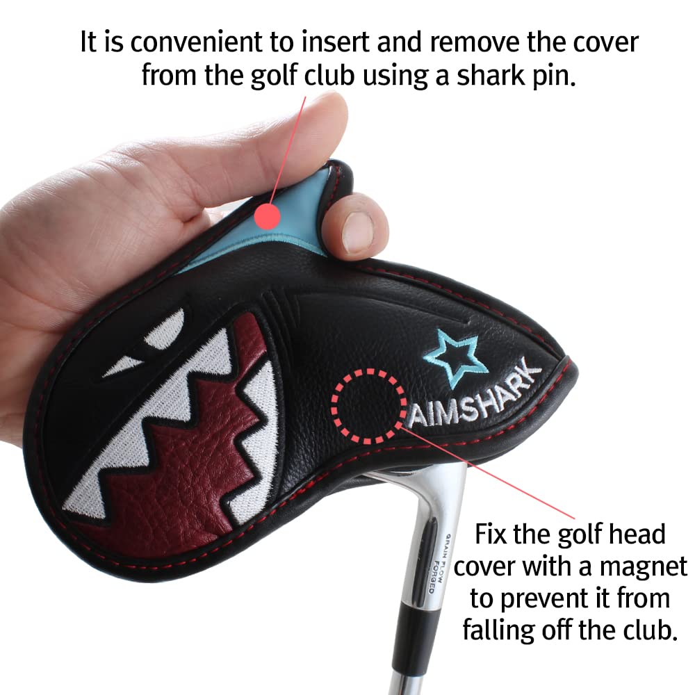 AIMSHARK Coloring Golf Iron Cover/1pcs/Golf Head Covers/Golf Club Covers/Wedge Cover (Black with Star Mark) - [color:Black with Star Mark ,White with Star Mark,Gray with Star Mark]