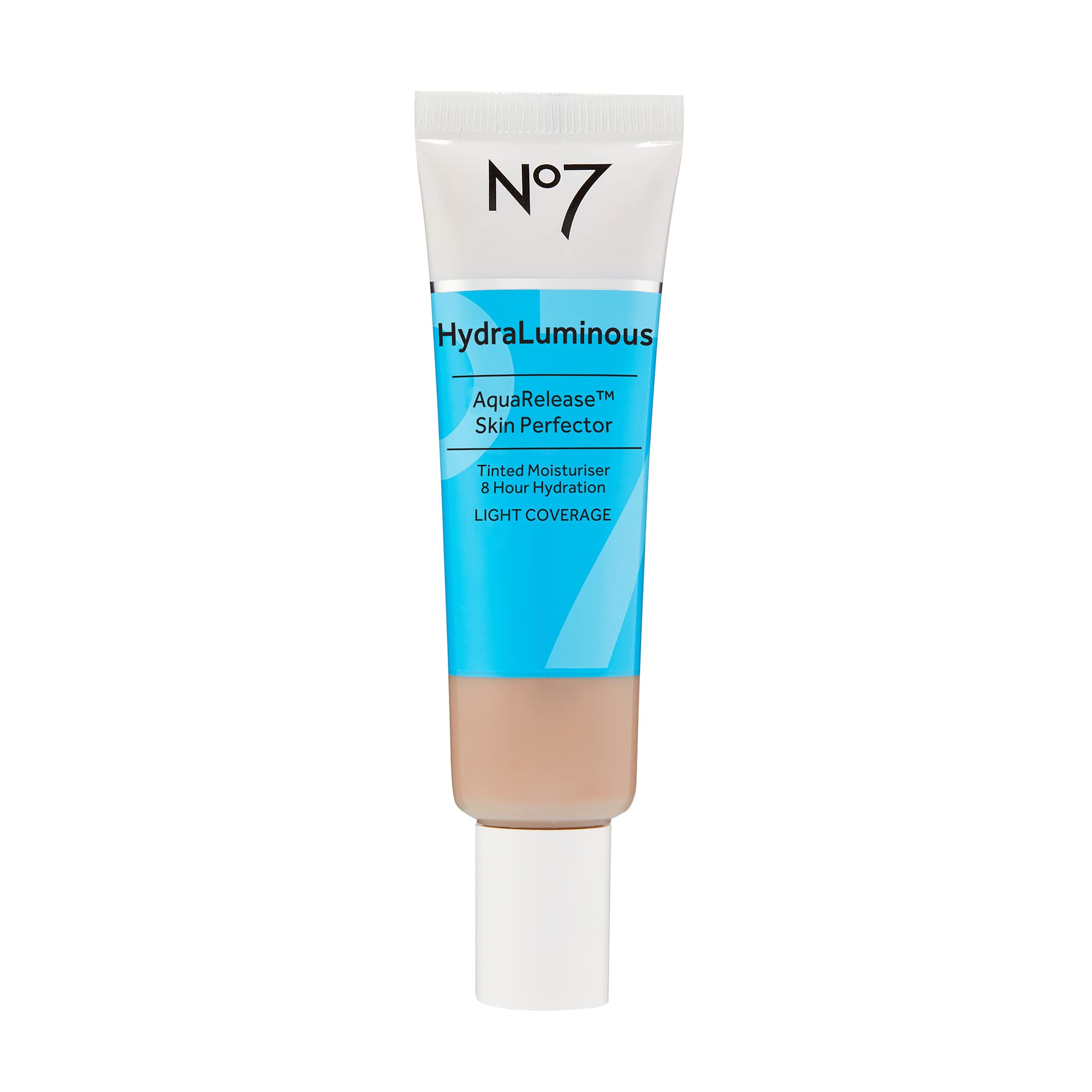 No7 HydraLuminous Skin Tint Perfector - Aqua Release Tinted Moisturizer with a Hydrating, Lightweight Formula - Sheer to Light Coverage Face Makeup - Light (1 Fl Oz) - [size:1 Fl Oz (Pack of 1),color:02 - Light]