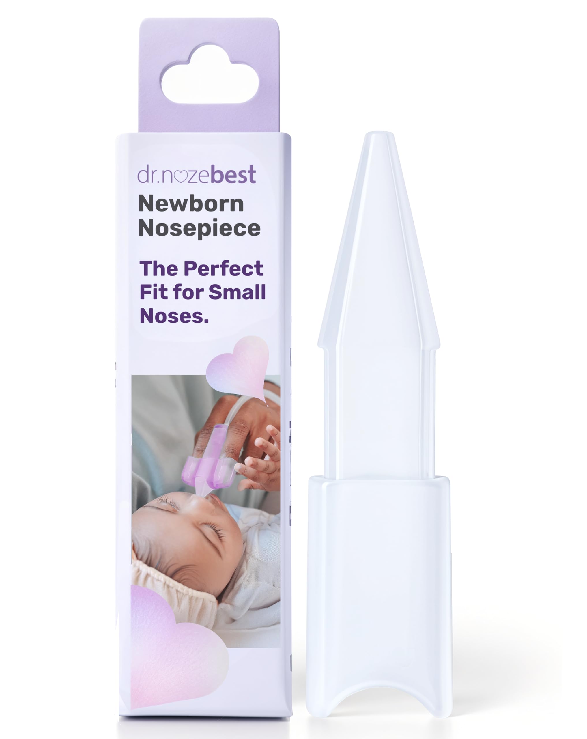 Dr. Noze Best Newborn Nozepiece | Safe for Infants and Toddlers | Only Works with NozeBot Electric Nasal Aspirator - [size:Newborn Nozepiece,color:Clear]