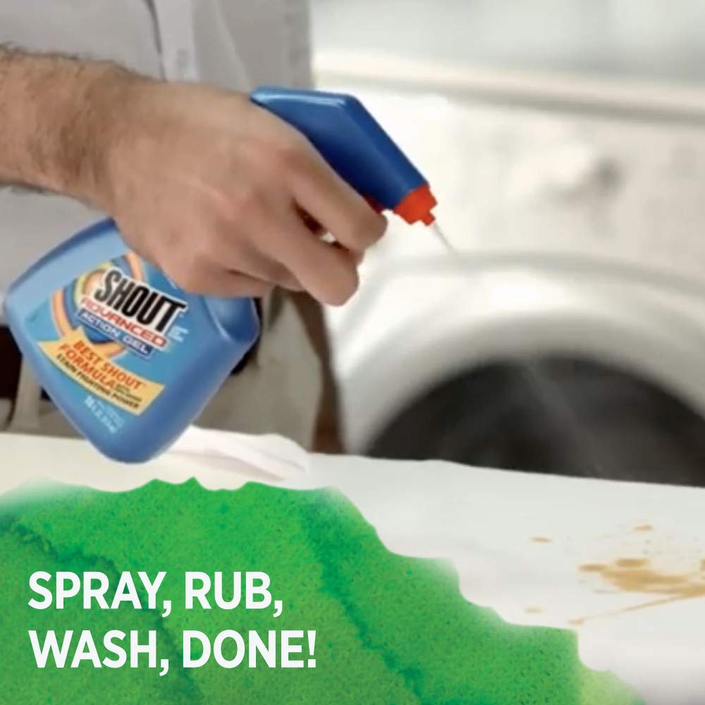 Shout Advanced Laundry Stain Remover Gel for Clothes Laundry, Breaks down stubborn, dried-in, and tough stains - 22oz Spray - [size:22 Fl Oz (Pack of 1)]