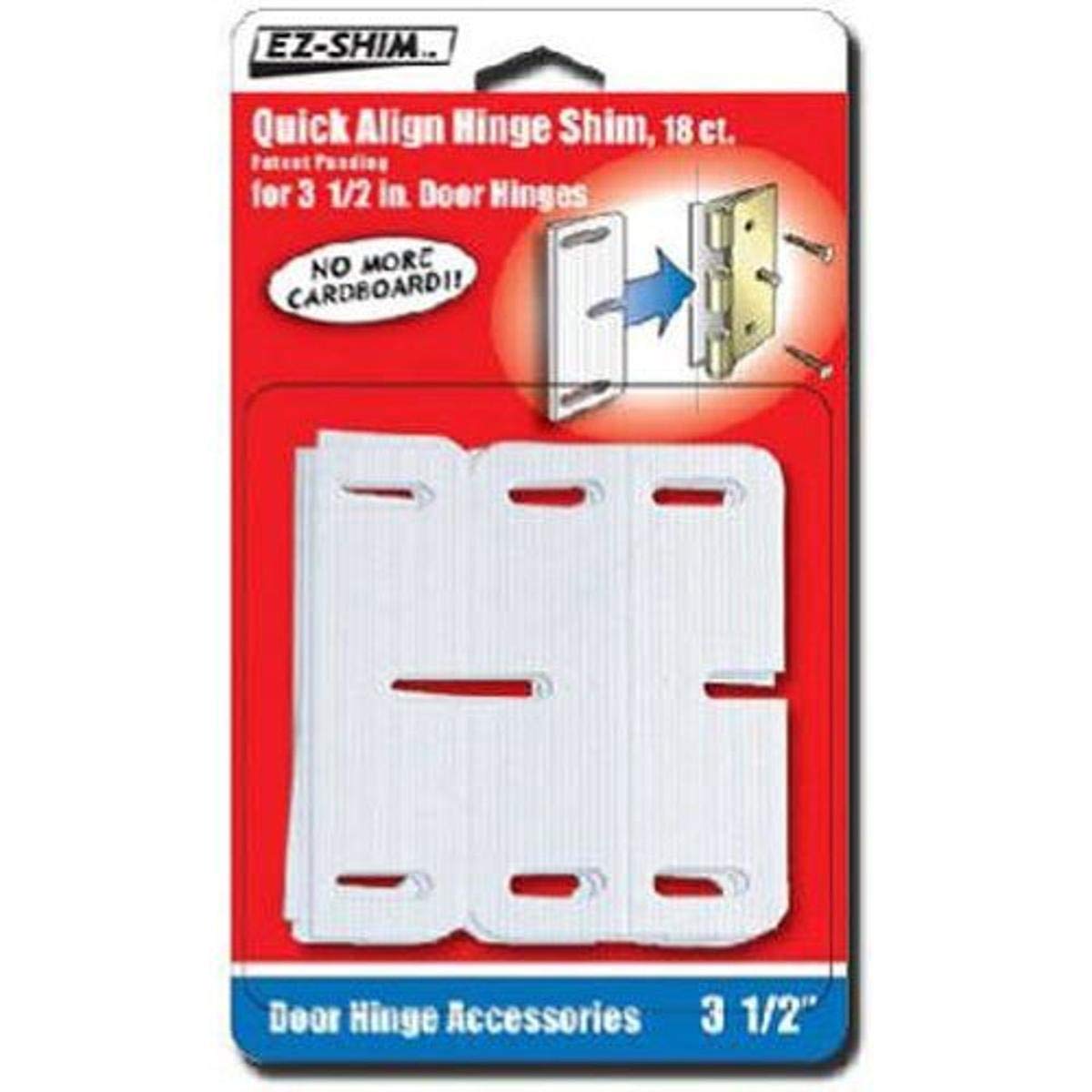 E-Z Shim EZ HS350BP 3.5" Hinge Shim, 18 count, Pack of 1, White - [size:18-(Pack),color:White]