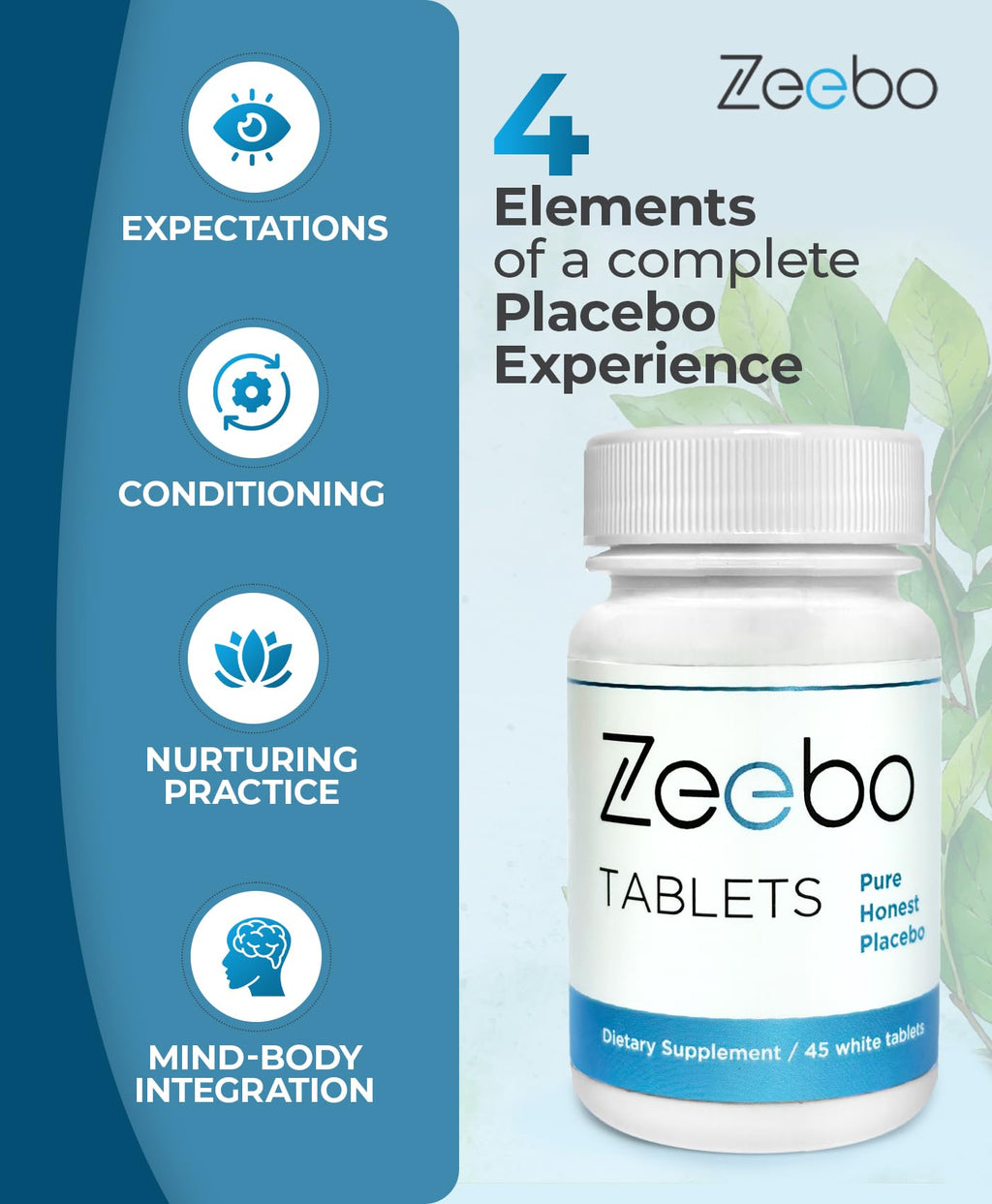 Zeebo Placebo Pills - Choose Tablet or Capsule Form (Tablets) - [size:Tablets]