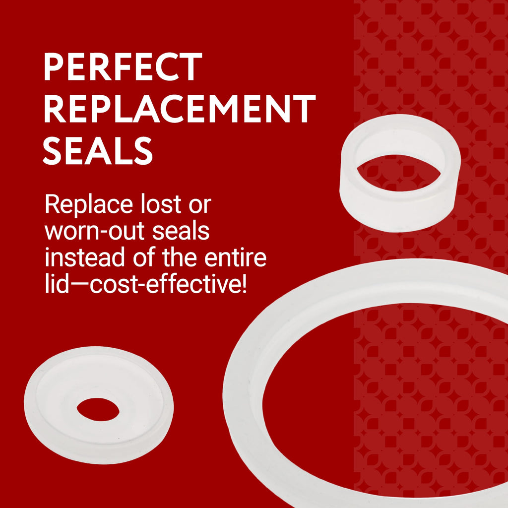 2 Sets of Mug Gaskets/Seals by Impresa Products Compatible With Thermos Stainless King Travel Tumbler - BPA-/Phthalate-/Latex-Free - 2 Full Replacements Per Kit - [size:7 Piece Set,color:White, clear]