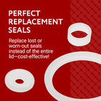 2 Sets of Mug Gaskets/Seals by Impresa Products Compatible With Thermos Stainless King Travel Tumbler - BPA-/Phthalate-/Latex-Free - 2 Full Replacements Per Kit - [size:7 Piece Set,color:White, clear]