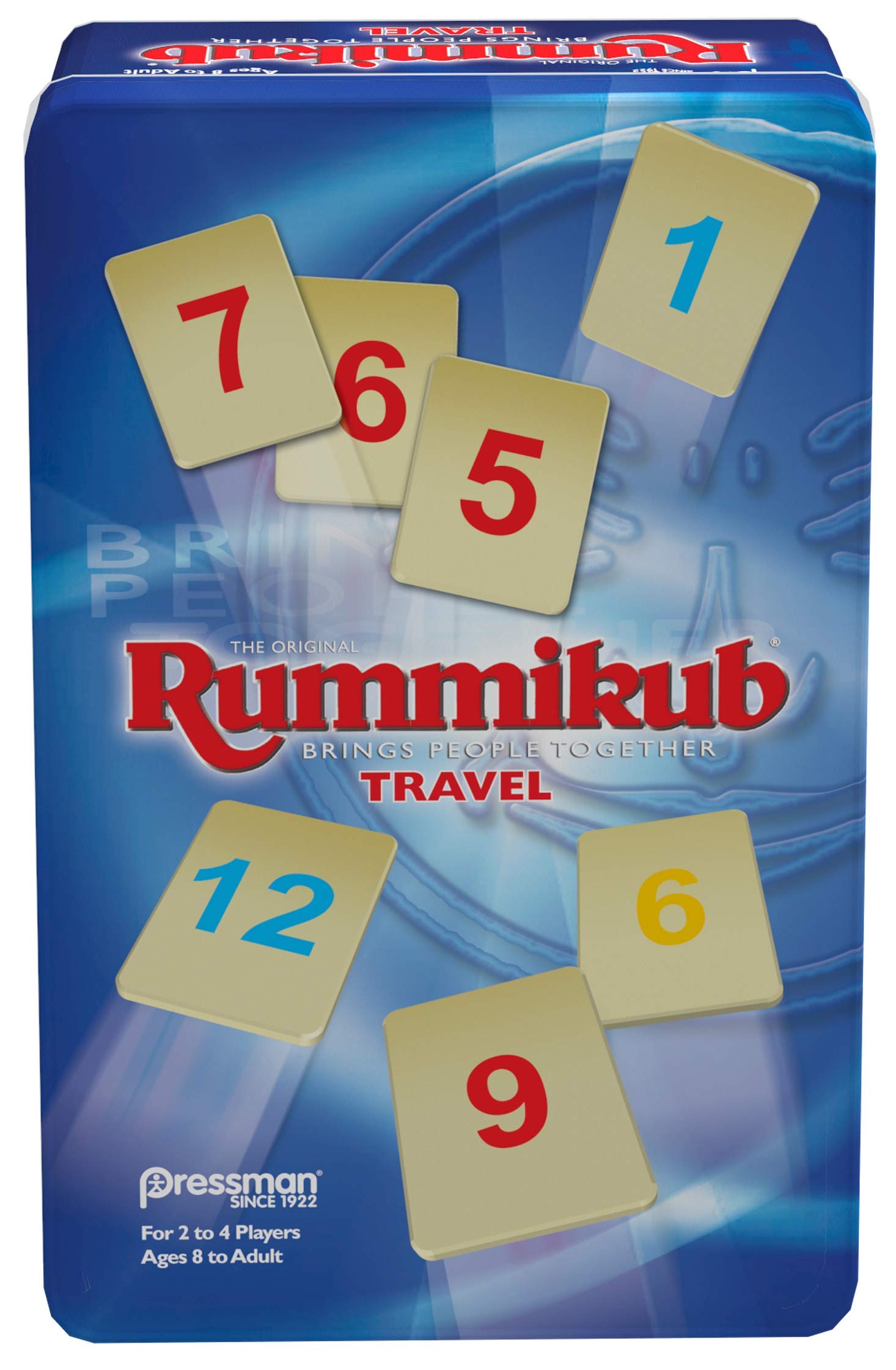 Rummikub in Travel Tin - The Original Rummy Tile Game by Pressman, Blue (B07GLGBW9X) - [size:Small,color:Blue]
