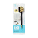 KISS Colors & Care 3-in-1 Professional Edge Styler Plus with Case - Slip-Free Rubber Grip, 100% Boar Bristles, Fine Tooth Comb, Pin Tail Tool, & Protective Case, Versatile & Ultra-Functional, Smooth & Sleek Styling - [color:Leopard]