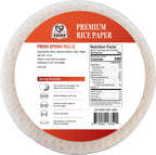 52USA Rice Paper, 1 Pack, 34 Sheets, Gluten-Free Wonton Wrappers, Vegan, Low Carb, Vietnamese Rice Wraps (Round, 22cm) - [size:Pack of 1 (34 Sheets)]