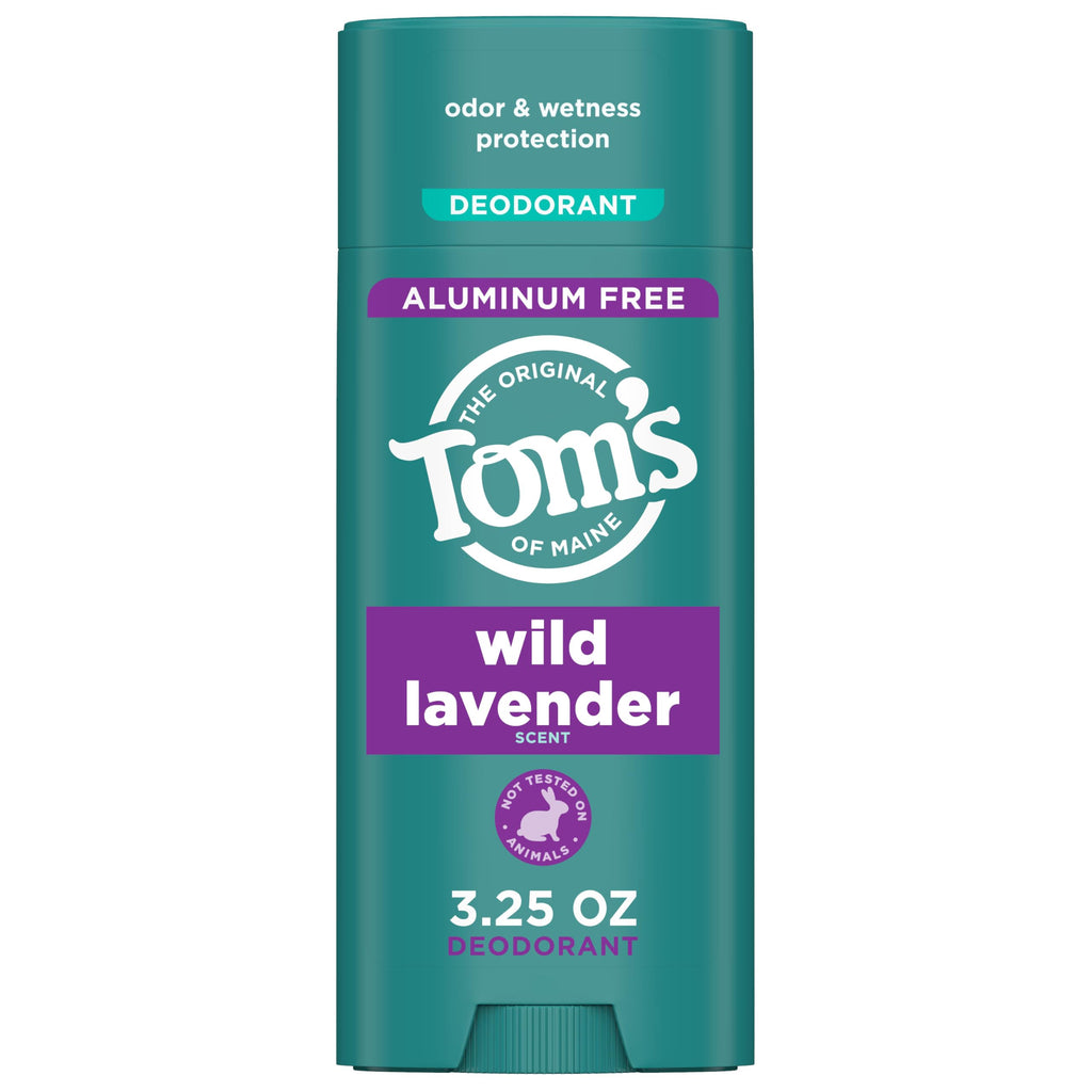 Tom’s of Maine Wild Lavender Aluminum Free Natural Deodorant For Women & Men | Goes on Clear | Odor & Wetness Protection | Naturally Derived and Moisture-Locking Ingredients | 3.25 oz - [size:3.25 Ounce (Pack of 1)]