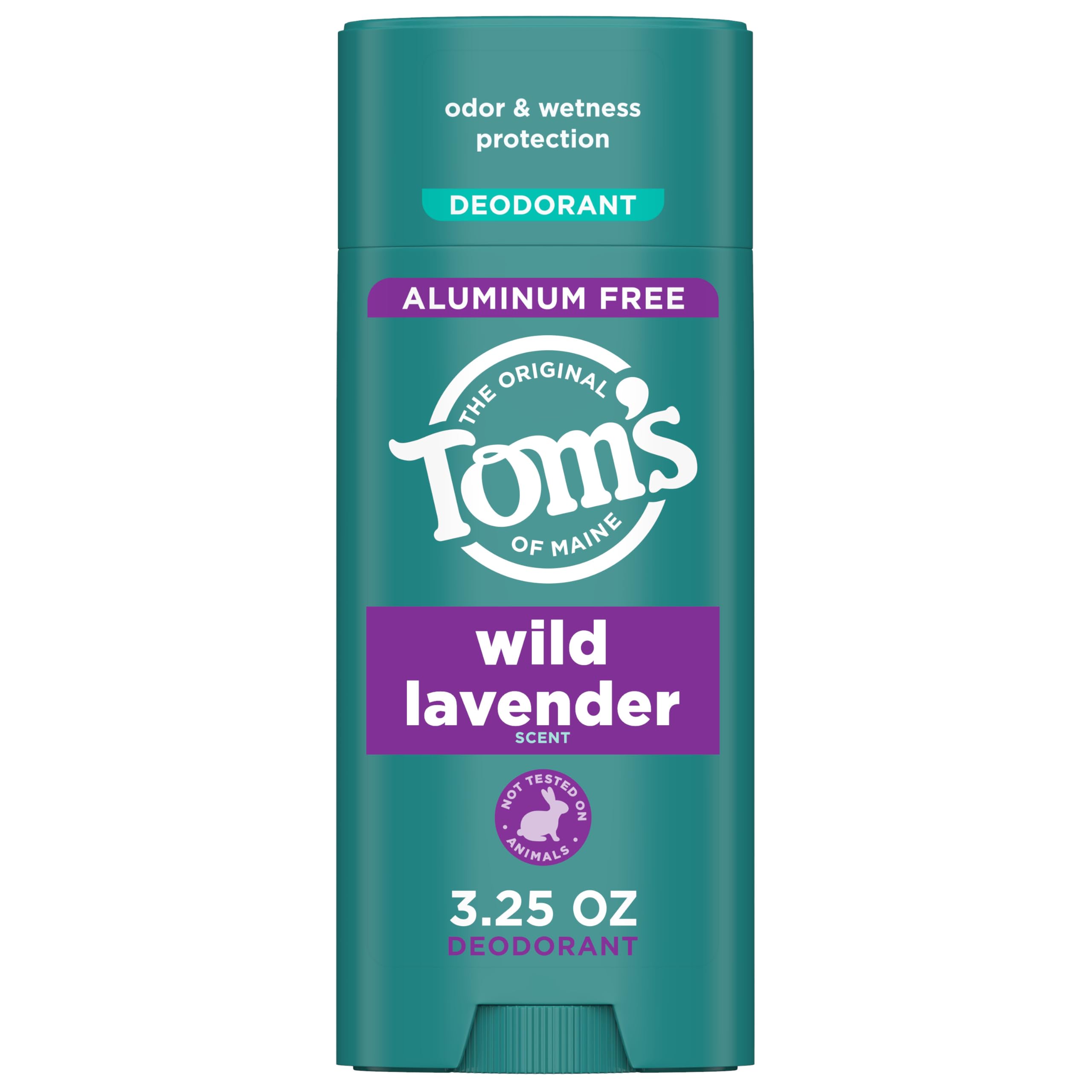 Tom’s of Maine Wild Lavender Aluminum Free Natural Deodorant For Women & Men | Goes on Clear | Odor & Wetness Protection | Naturally Derived and Moisture-Locking Ingredients | 3.25 oz - [size:3.25 Ounce (Pack of 1)]