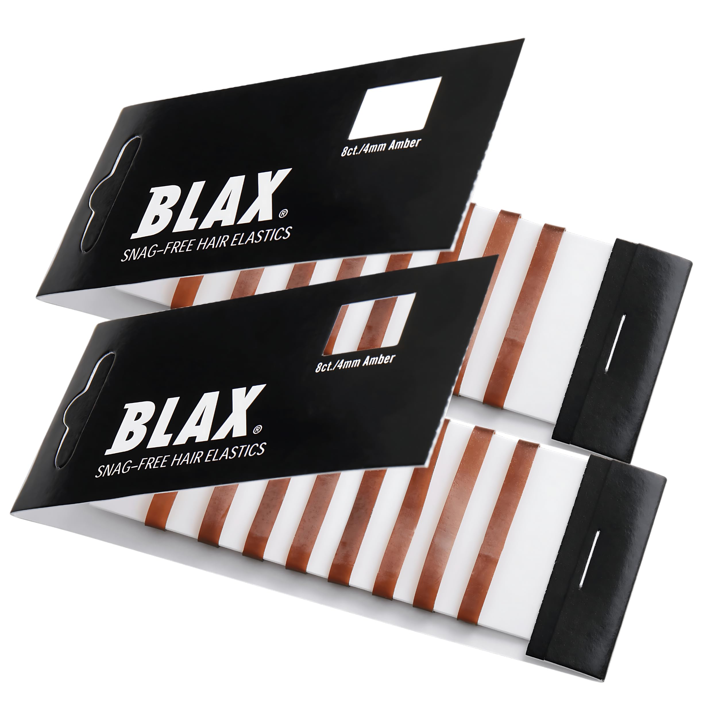 Blax Brown Hair Elastics – Snag-Free Seamless Hair Ties, No-Damage Hair Rubber Bands, 4mm 8 Count (Pack of 2) - [size:8 count (Pack of 2),color:Brown]