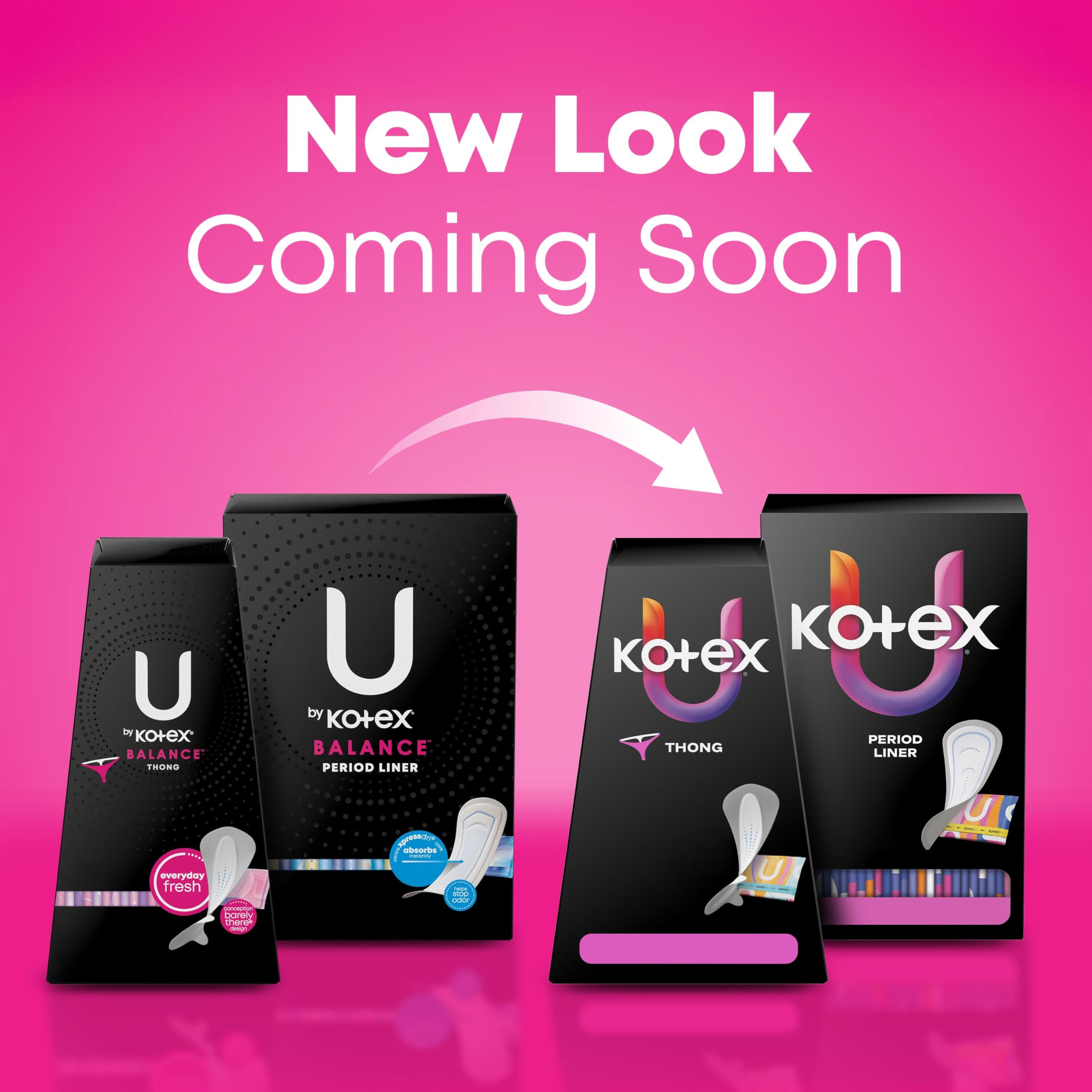 U by Kotex Balance Daily Panty Liners for Thongs, Wrapped, Light Absorbency, Regular Length, 50 Count (Packaging May Vary) - [size:50 Count]