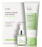 iUNIK Centella Edition Skincare Set (Cream 2.02 fl.oz. & Mini Serum 0.51 fl.oz.) - Centella Asiatica and Tea Tree Leaf Waters to Soothe, Calm, Moisturize, and Protect the Skin - [size:2 Piece Set]
