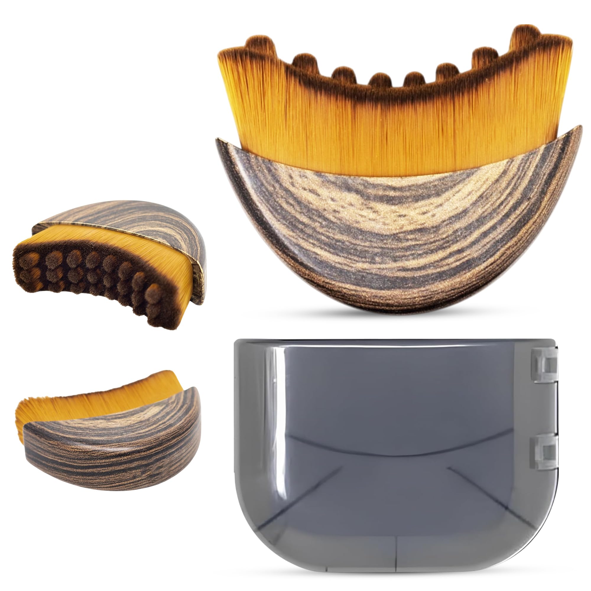 PUUR HOUSE Lymphatic Contour Face Brush for Sculpting - Lymphatic Drainage Brush - Dry Brush for Face - Anti-Puffiness - Daily Wellness & Lift - Ergonomically Designed to Fit The Skin Precisely