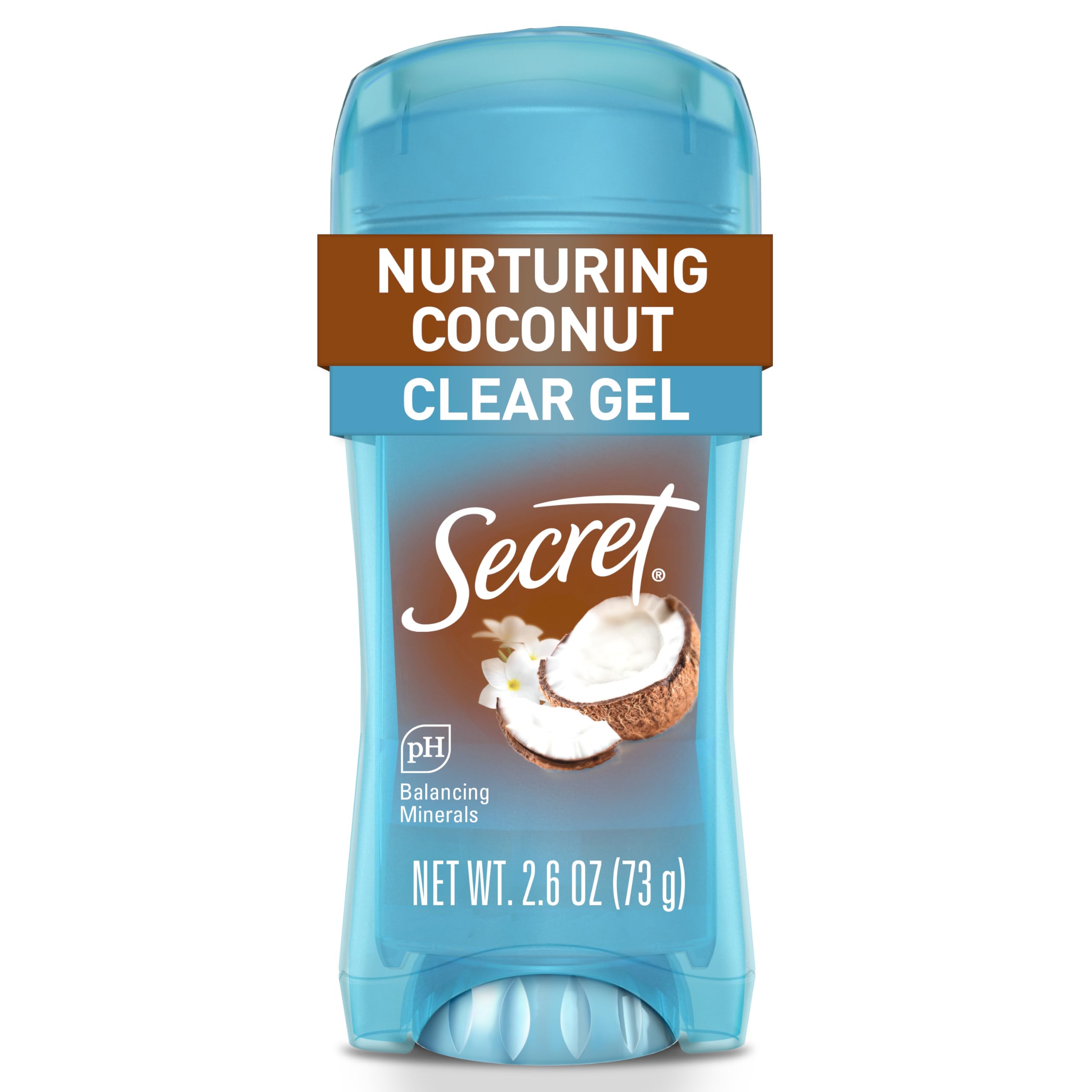 Secret Fresh Antiperspirant Deodorant for Women, 72hr Breathable Sweat & Odor Protection, Instant Freshness & Gentle, PH Balancing Minerals, Clear Gel, Nurturing Coconut Scent, 2.6 oz - [size:2.6 Ounce (Pack of 1)]