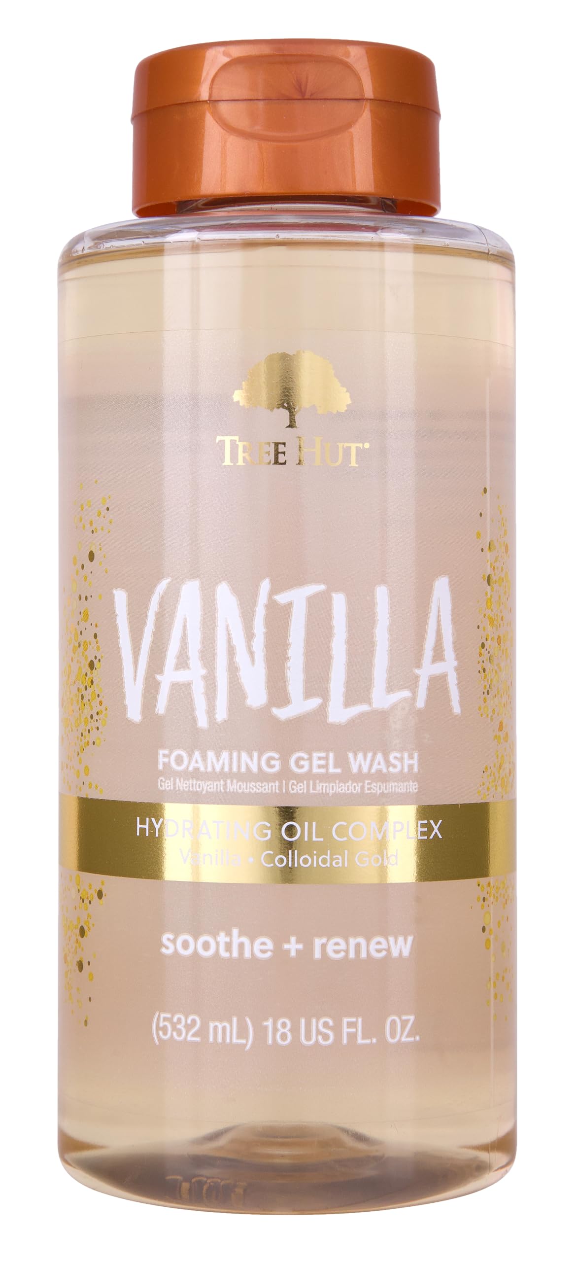 Tree Hut Vanilla Foaming Gel Wash, Moisturizing & Hydrating Body Wash with Shea Butter, Gently Cleanses for Soft, Fresh & Radiant Skin, Holiday Gift & Stocking Stuffer, 18 fl oz - [size:18 Fl Oz (Pack of 1),color:Vanilla]
