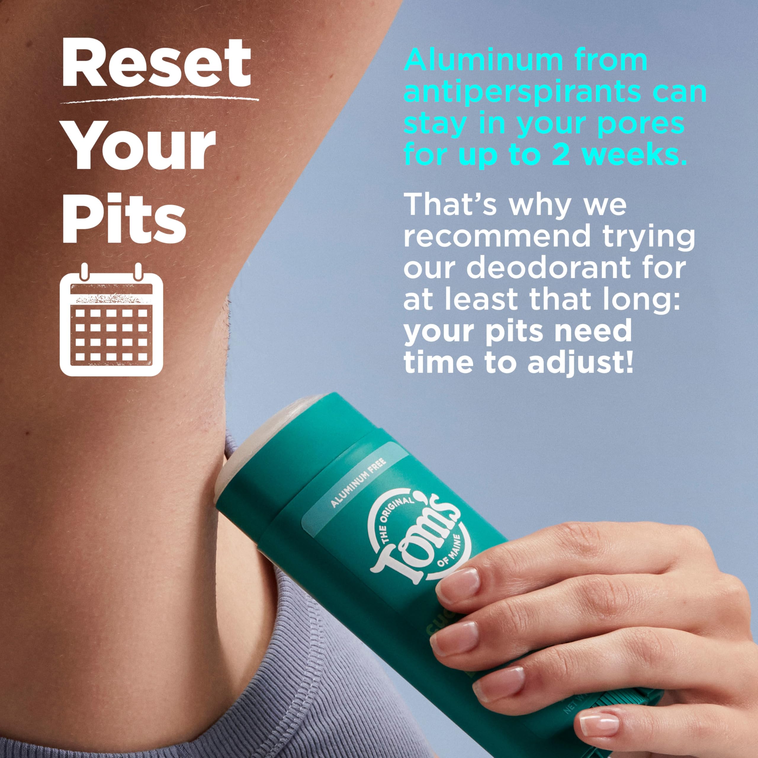 Tom’s of Maine Clean Coast Aluminum Free Natural Deodorant For Women & Men | Goes on Clear | Odor & Wetness Protection | Naturally Derived and Moisture-Locking Ingredients | 3.25 oz - [size:3.25 Ounce (Pack of 1)]