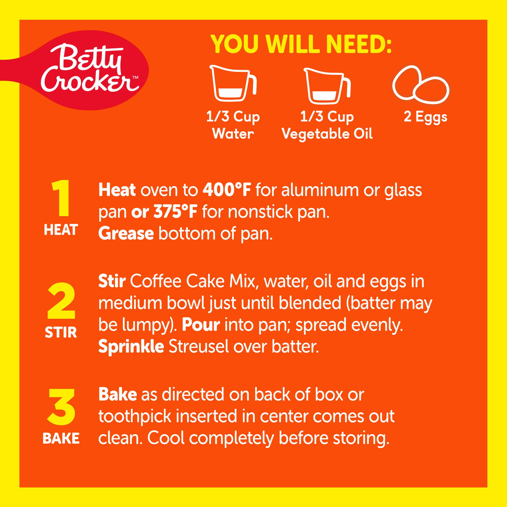 Betty Crocker REESE'S Peanut Butter Coffee Cake Mix, Made with REESE's Mini Peanut Butter Chips, Holiday Baking, 14.2 oz - [size:14.2 Ounce (Pack of 1)]