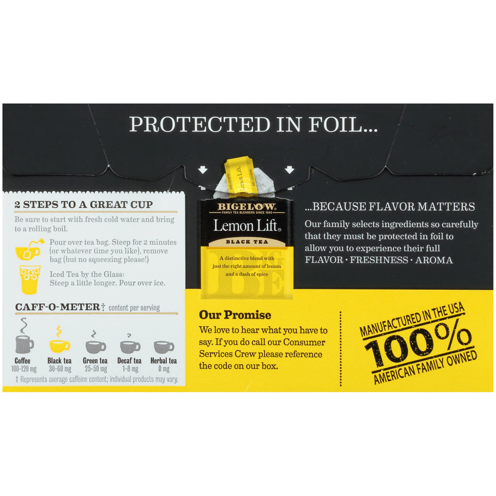 Bigelow, Black Tea, Lemon Lift, 20 Tea Bags, 1.37 oz (38 g) - [size:20 Count (Pack of 1)]