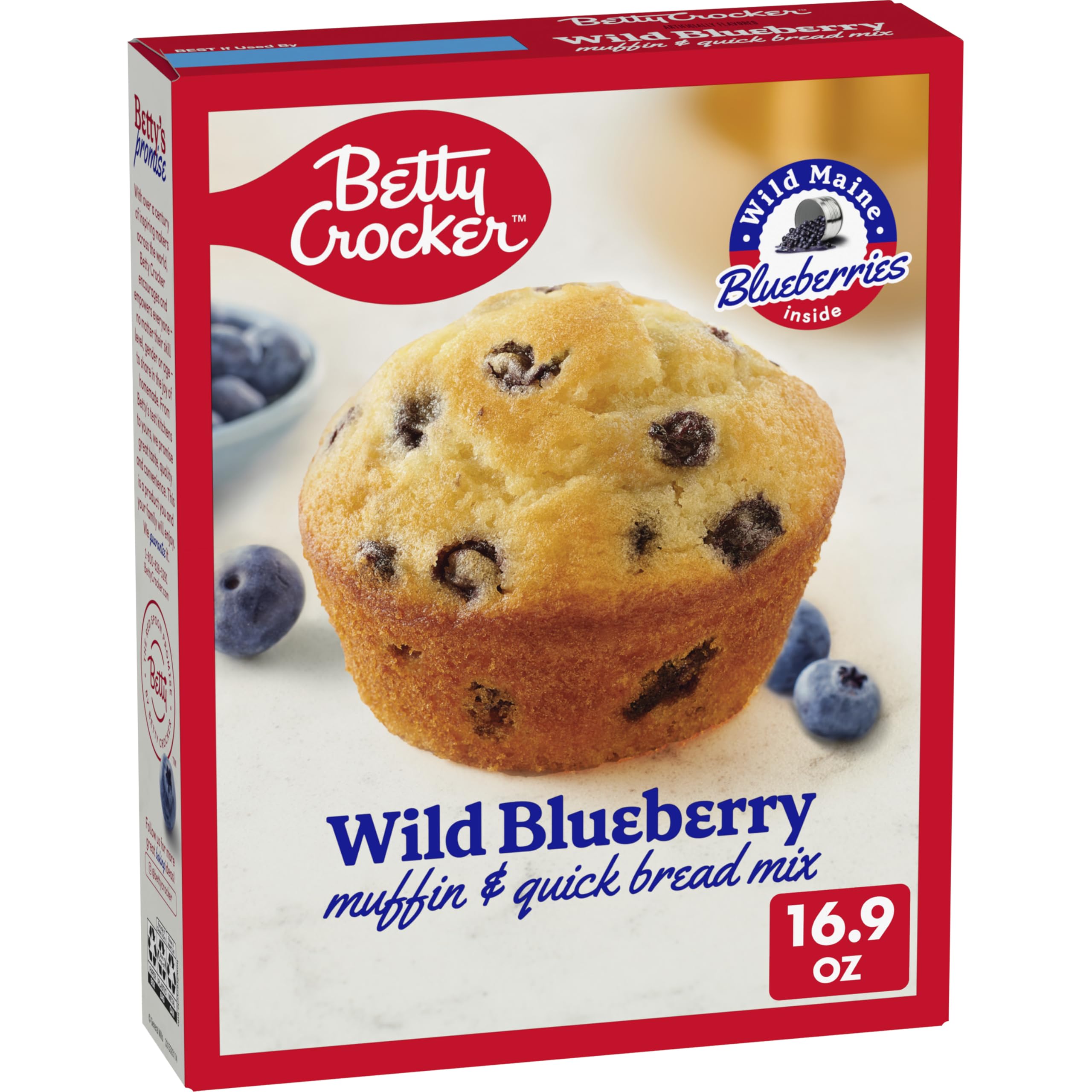 Betty Crocker Wild Blueberry Muffin and Quick Bread Mix, Wild Maine Blueberries Inside, 16.9 oz - [size:16.9 ounce (Pack of 1)]