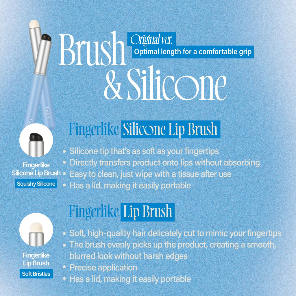 fwee Fingerlike Silicone Lip Brush Mini | Multi-purpose Makeup Blending Brush with Lid - [color:Blue]
