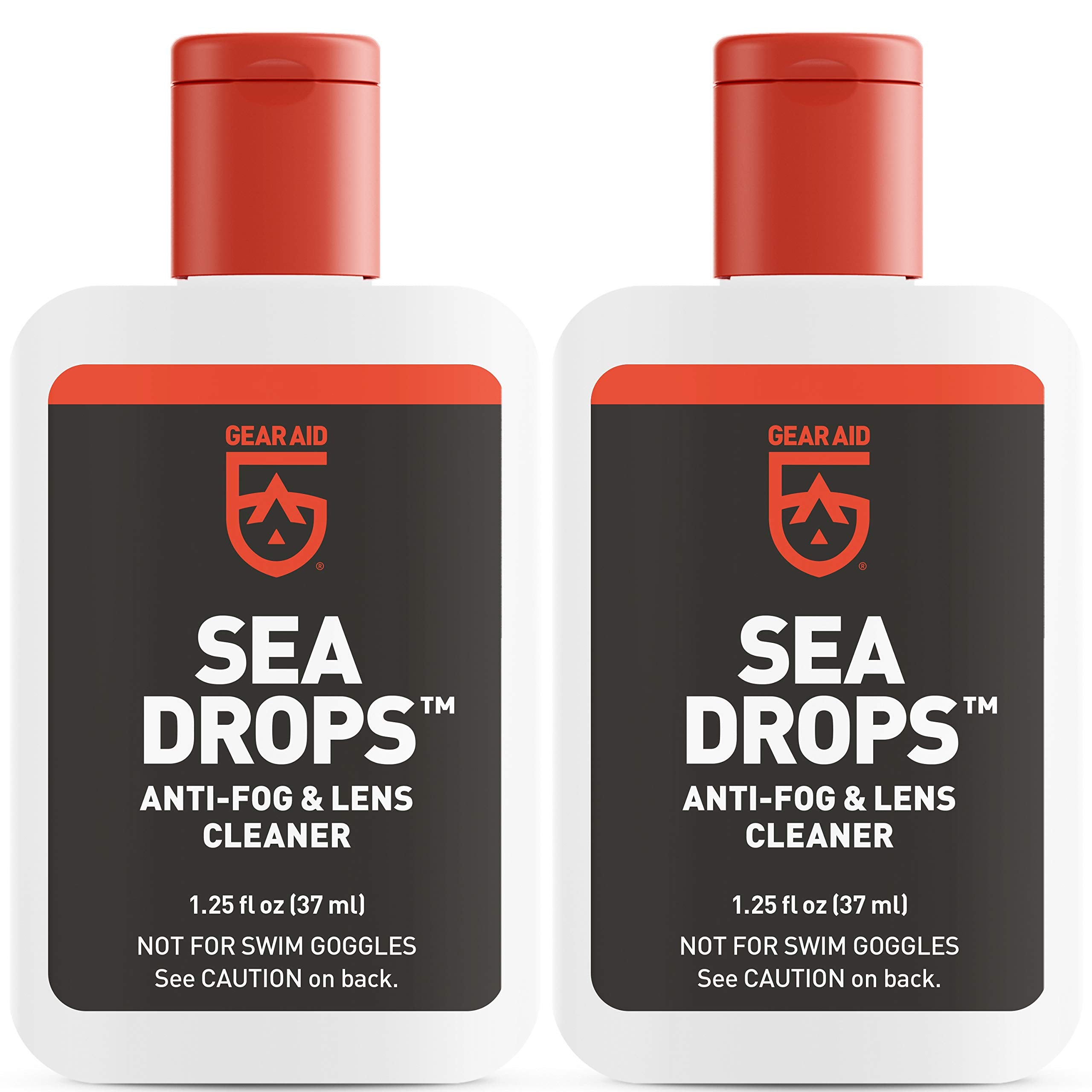 GEAR AID Sea Drops Cleaner and Anti-fog for Dive and Snorkel Masks, Clears Up Dirty, Foggy Lenses, 1.25 fl oz - [size:1.25 Fl Oz (Pack of 2),color:Clear]