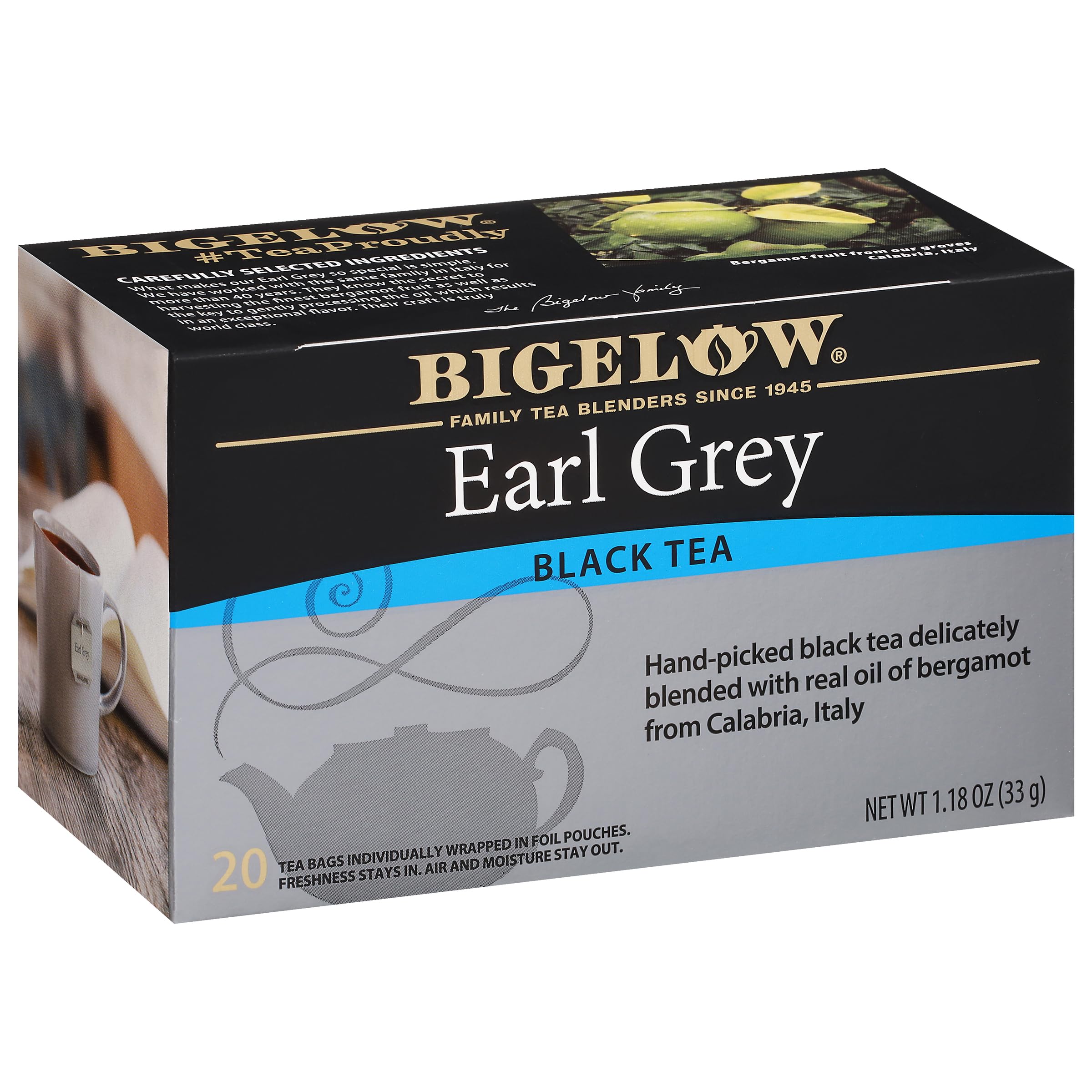 Bigelow Tea Earl Grey Black Tea, Caffeinated Tea, 20 Total Tea Bags (Pack of 1) - [size:20 Count (Pack of 1)]