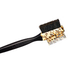 KISS Colors & Care 3-in-1 Professional Edge Styler Plus with Case - Slip-Free Rubber Grip, 100% Boar Bristles, Fine Tooth Comb, Pin Tail Tool, & Protective Case, Versatile & Ultra-Functional, Smooth & Sleek Styling - [color:Leopard]