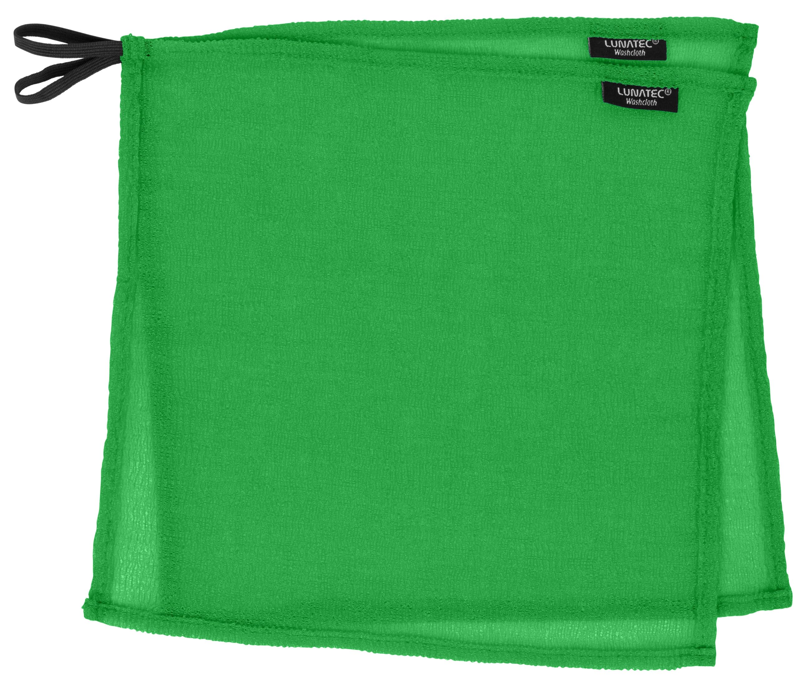 Lunatec® Self-Cleaning Washcloth. A Camping & Travel Essential. Quick Drying, Light Exfoliator, Odor-Free & Lathers Great. - [size:Small,color:Green 2pack]